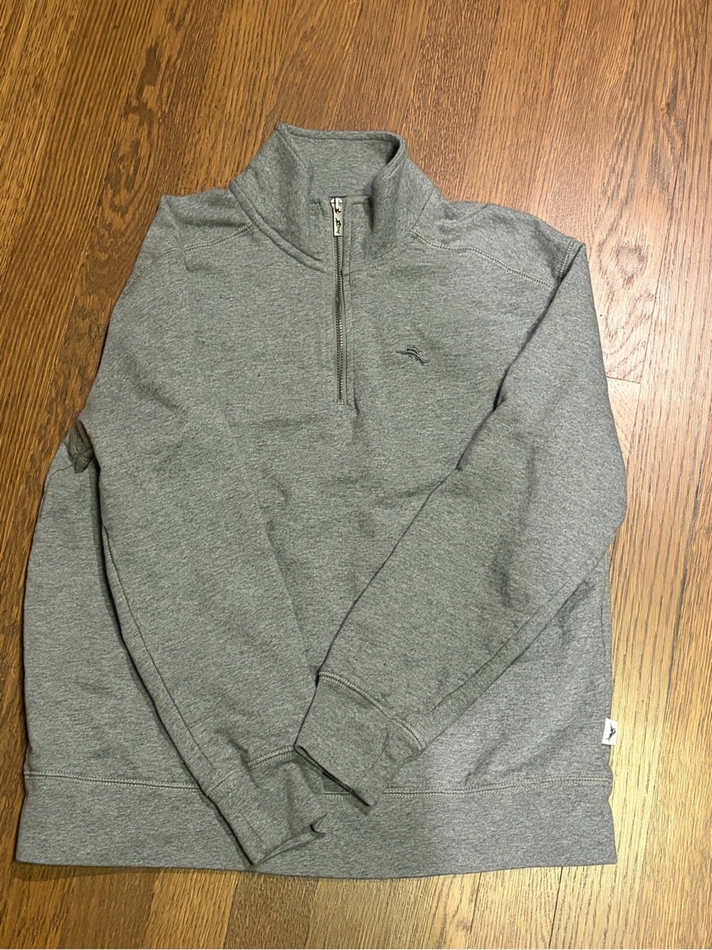 Boys Heather Gray Quarter-Zip Sweater